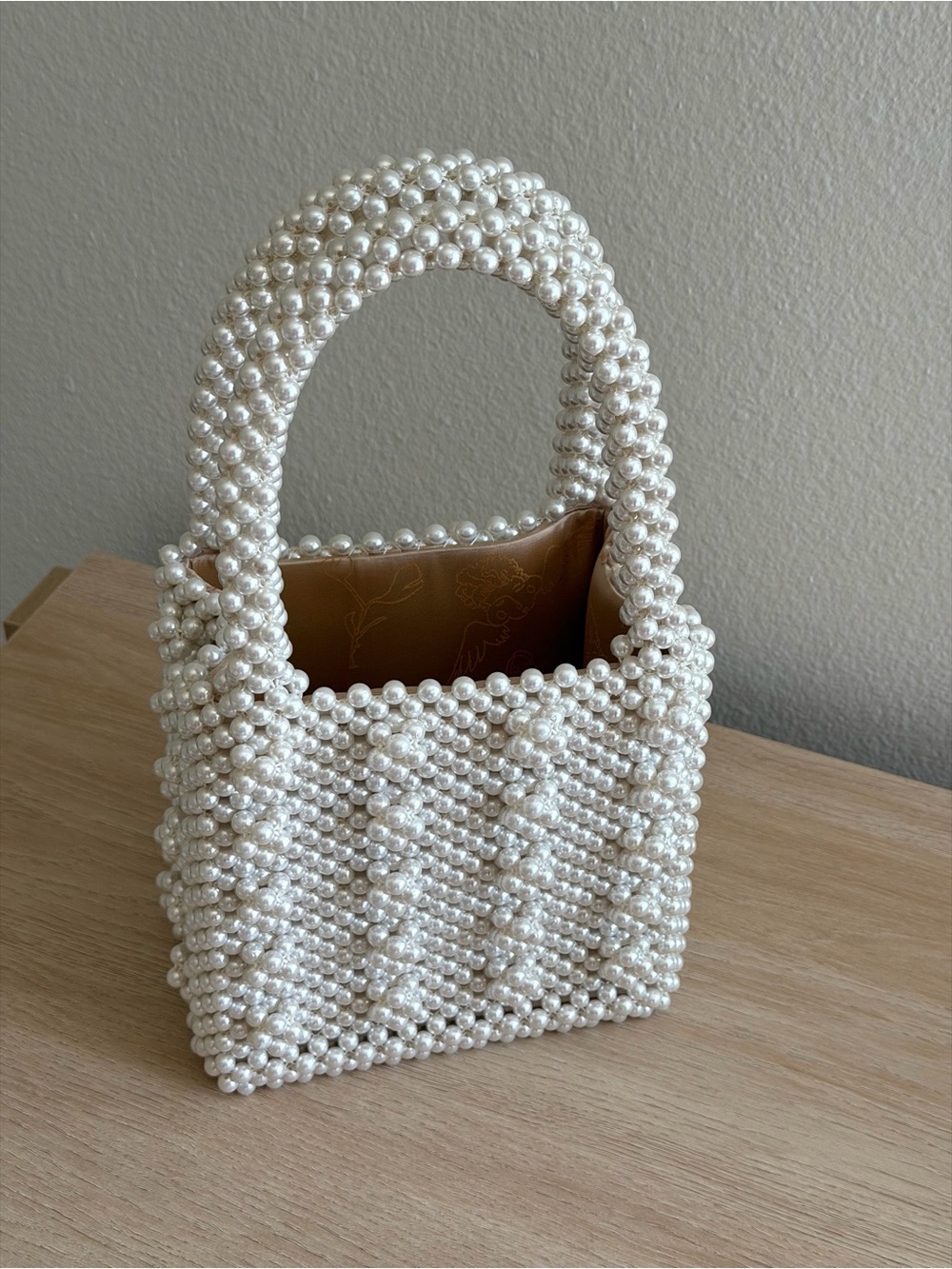 Shrimps Antonia Bag Cream Faux Pearl Beaded Handbag - Picture 6 of 9